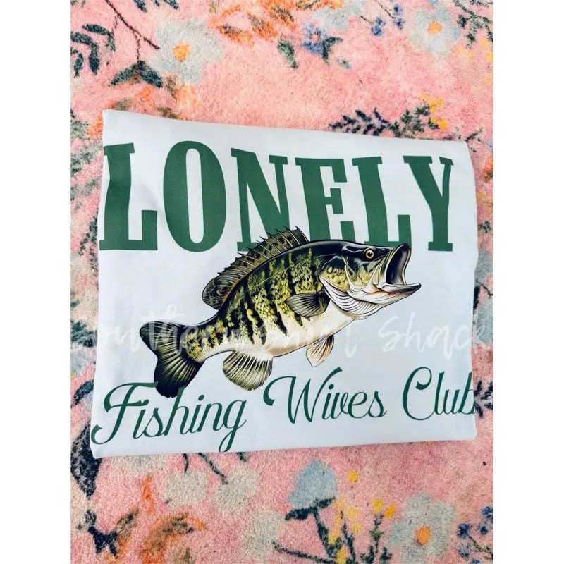 Lonely Fishing Wives T shirt  | Light Blue comfort colors T shirt Hoodie, Sweatshirt | ZylaModa.com