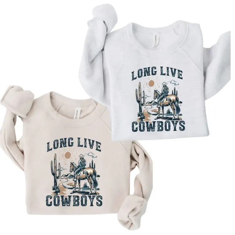 Long Live Cowboys Sweatshirt, western crewneck sweatshirt clothing, western outfits for women, western hoodies tops,...