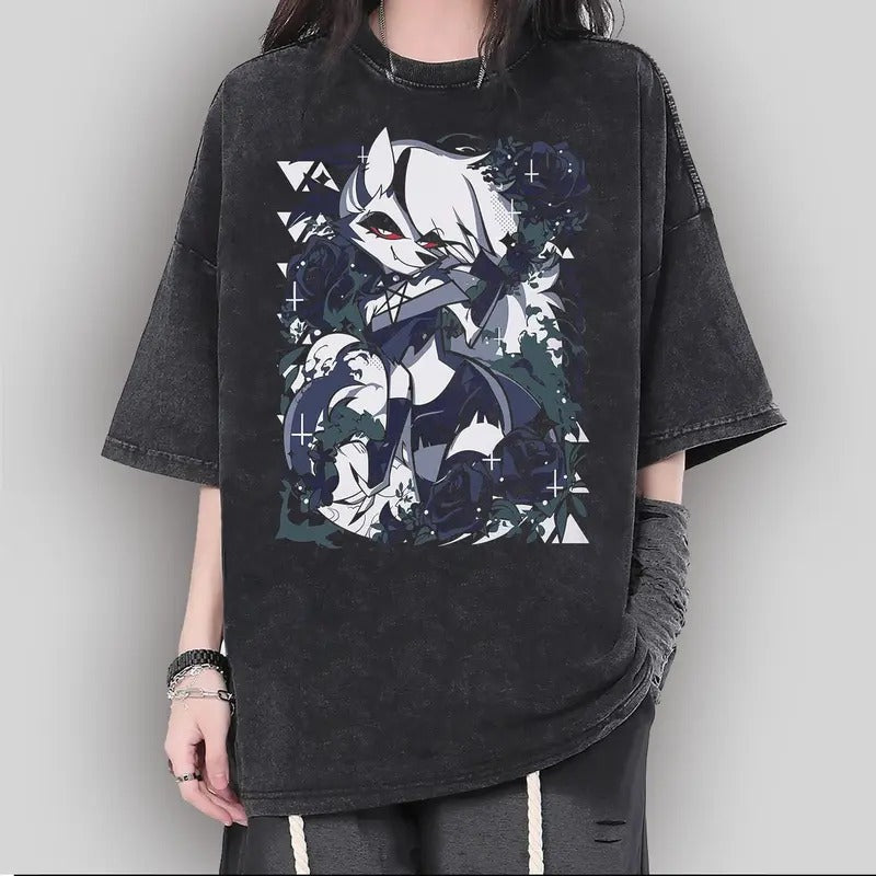 Loona Demon Form Gothic T-Shirt, T-Shirt, T-Shirt, Helluva Boss Characters, Helluva Boss Cartoon , Birthday Gift for fan...