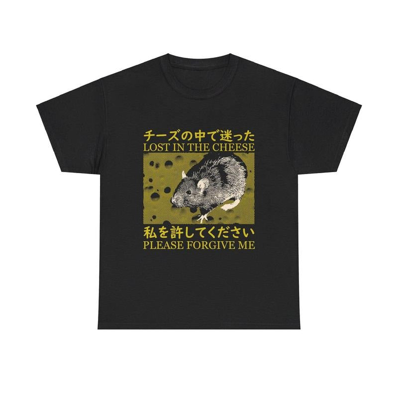 Lost in the Cheese Japanese Rat T-Shirt Hoodie, Sweatshirt | ZylaModa.com