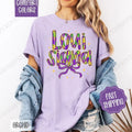 Louisiana Bow Comfort Colors, Coquette Mardi Gras Bow Women's Tee, Holiday Women's Tshirt Hoodie, Sweatshirt | ZylaModa.com