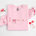 Love Bow Sweatshirt, Valentine Coquette Love Shirt, Valentines Day Shirt, Gift For Girlfriend, Love Bow Cute Sweatshirt,...