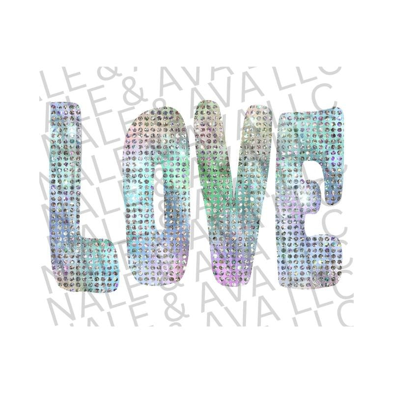 Love Faux Sequin DTF Transfer T-Shirts, Hoodie, Sweatshirt | ZylaModa.com