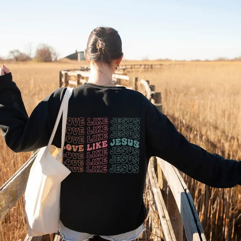 Love Like Jesus Hoodie, Aesthetic Christian Sweatshirt, Women's Religious Shirt | ZylaModa.com