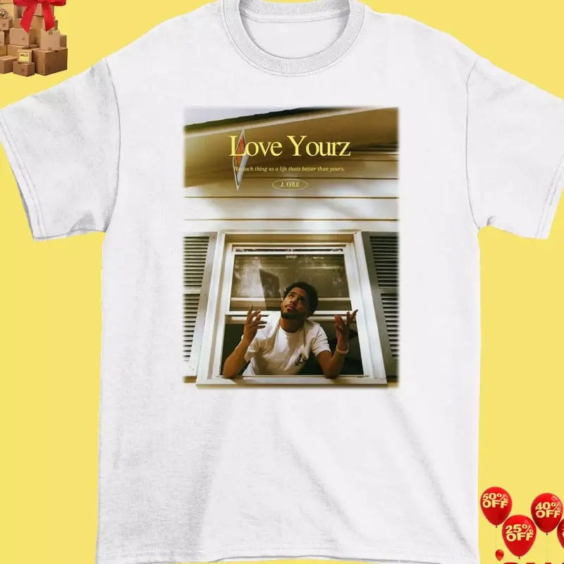 Love Yourz J Cole White Tee Shirt Hoodie, Sweatshirt | ZylaModa.com