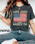 Loves Jesus and America Too T shirt, Spiritual WomenTee, Religions Tshirt, Gifts for Religious Friends Love like Jesus, I...