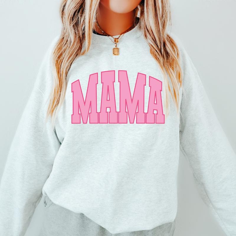MAMA SWEATSHIRT, MOTHER'S DAY GIFT, CASUAL COTTON CREWNECK HOODIE, WOMENS SWEATSHIRT Comfort Fit T-Shirts | ZylaModa.com