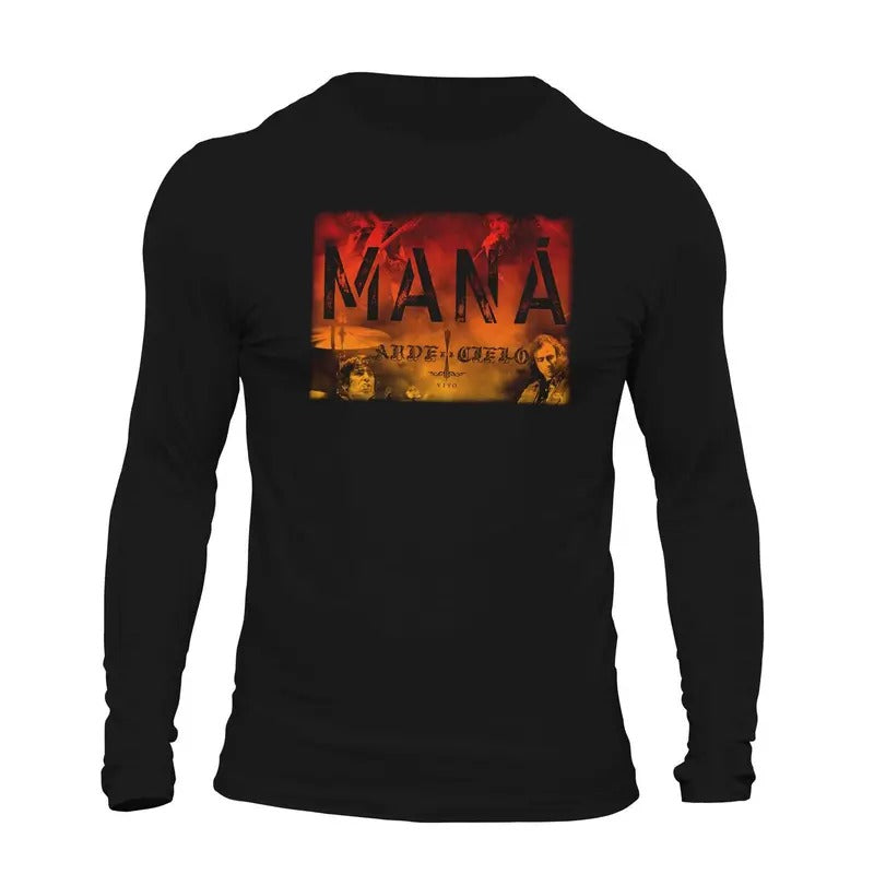 MANA Arde El Cielo Men's Long Sleeve T-Shirt Playera Casual Classic Hoodie, Sweatshirt | ZylaModa.com