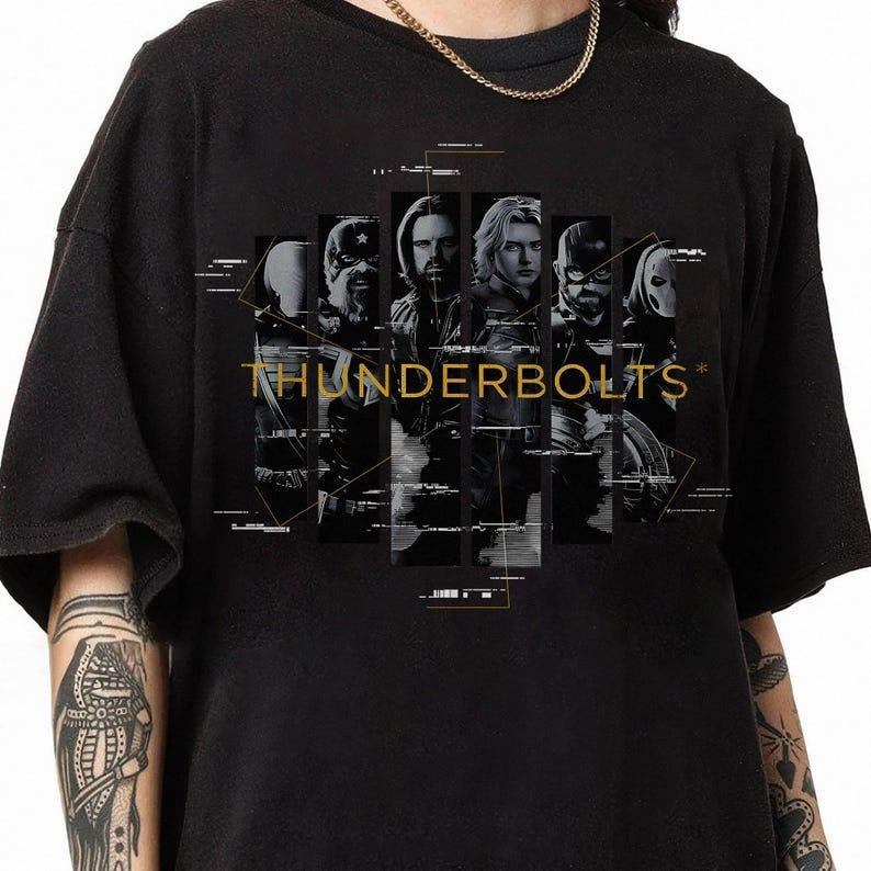 MCU Thunderbolts 2025 Movie Shirt, Yelena Belova, Bucky Barnes Shirt, Be Careful Who You Assemble Tshirt, Thunderbolts...