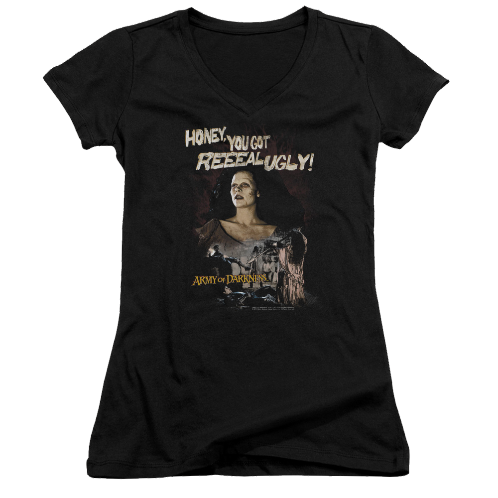 Army Of Darkness Reeeal Ugly! - Juniors V-Neck T-Shirt Hoodie, Sweatshirt | ZylaModa.com
