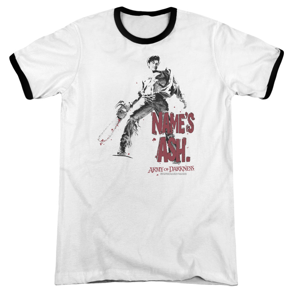 Army Of Darkness Names Ash Heather Ringer Mens T Shirt White Hoodie, Sweatshirt | ZylaModa.com