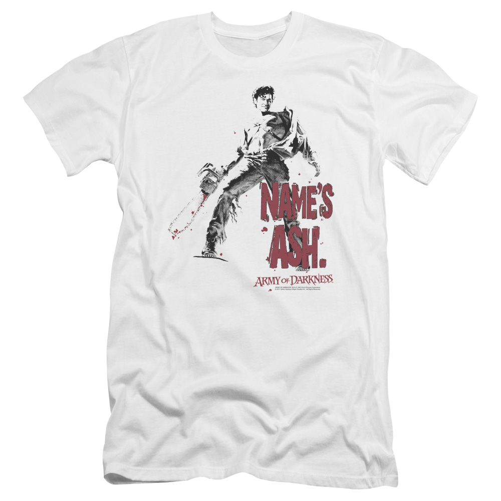 Army Of Darkness Names Ash - Men's Premium Slim Fit T-Shirt Hoodie, Sweatshirt | ZylaModa.com