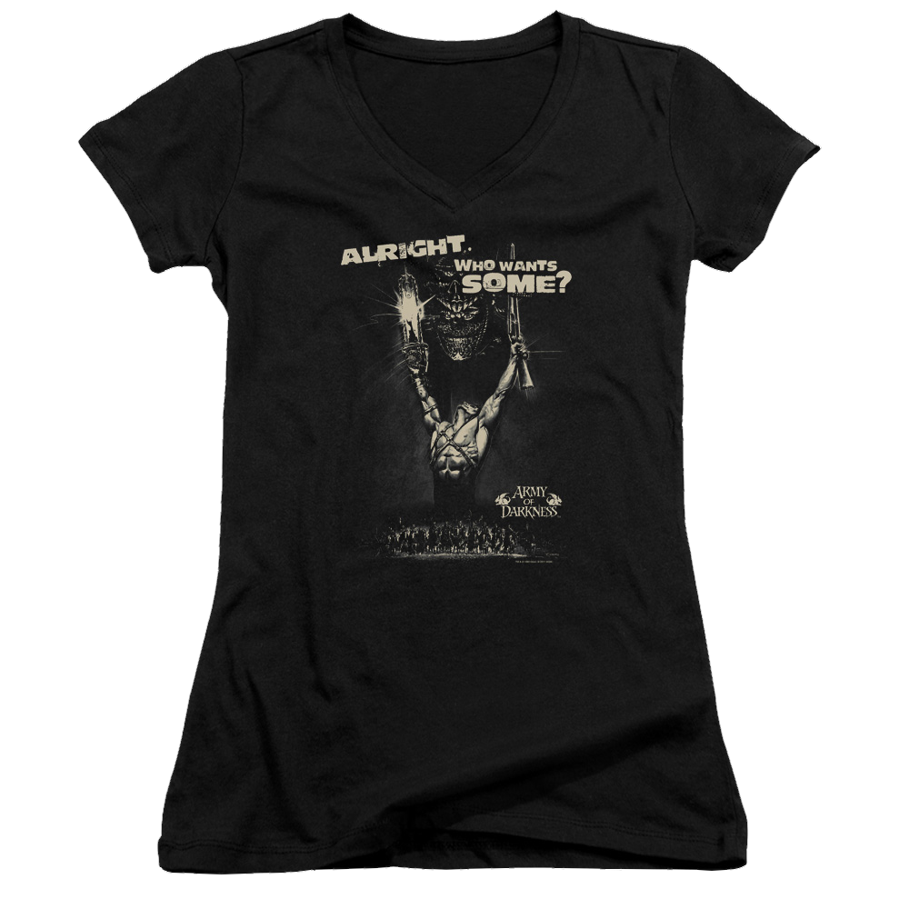 Army Of Darkness Want Some - Juniors V-Neck T-Shirt Hoodie, Sweatshirt | ZylaModa.com