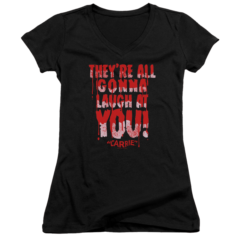 Carrie Laugh At You - Juniors V-Neck T-Shirt Hoodie, Sweatshirt | ZylaModa.com