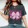Made to Worship Christian Shirt, Psalm 95:1 Faith Tee, Pink Checkered Bow Sweatshirt for Women, Inspirational Religious...