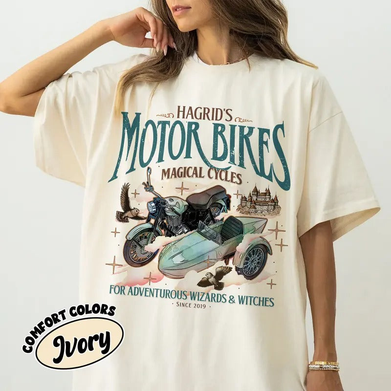 Magical Motorbikes Comfort Colors Shirt, Hagrids Motorbikes Tee, Universal Fan T-shirt, Bookish Wizard Shirt, Magical...