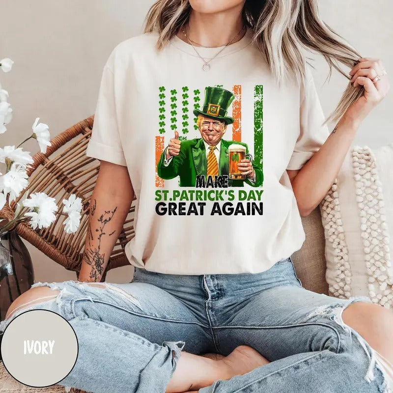 Make Great Again Lucky Again Shirt St Patricks Day Shirt Funny Trump Sweatshirt Trump St Patricks Shirt Trump Shamrock...