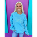 Mama Bow Blue Embroidered Sweatshirt T-Shirts, Hoodie | ZylaModa.com