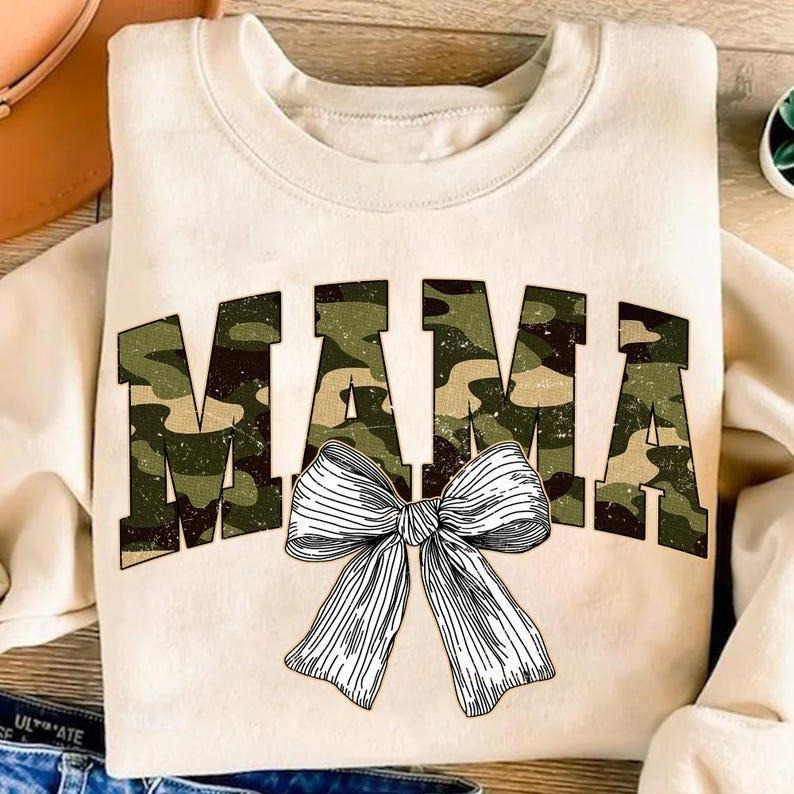 Mama Camo Camouflage Sweatshirt Mama Coquette Varsity Duck Camo Retro Mama Mothers Day Gift T-Shirts, Hoodie | ZylaModa.com