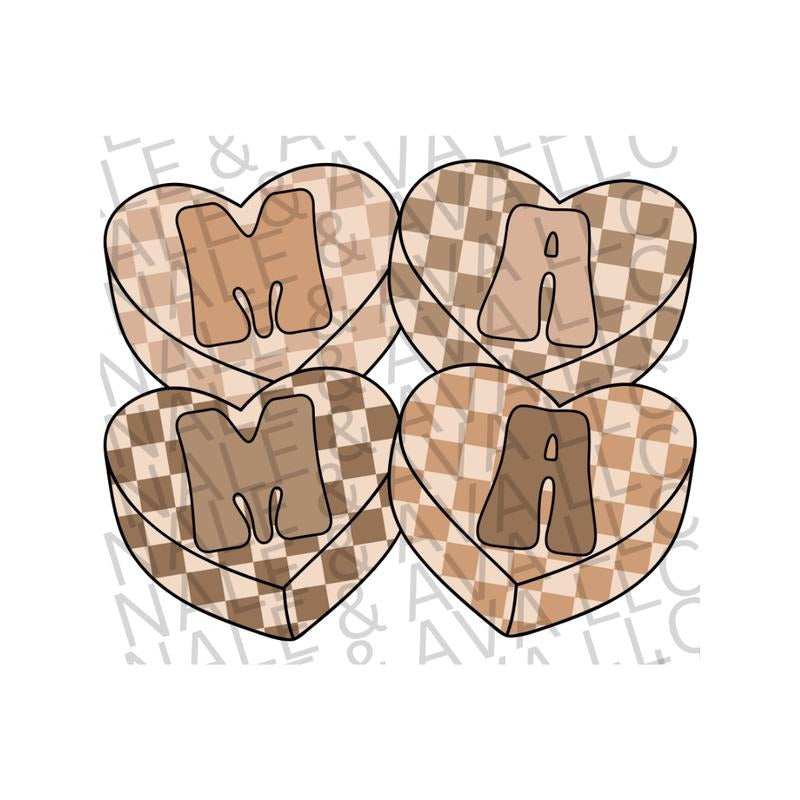 Mama Checkered Hearts DTF Transfer T-Shirts, Hoodie, Sweatshirt | ZylaModa.com