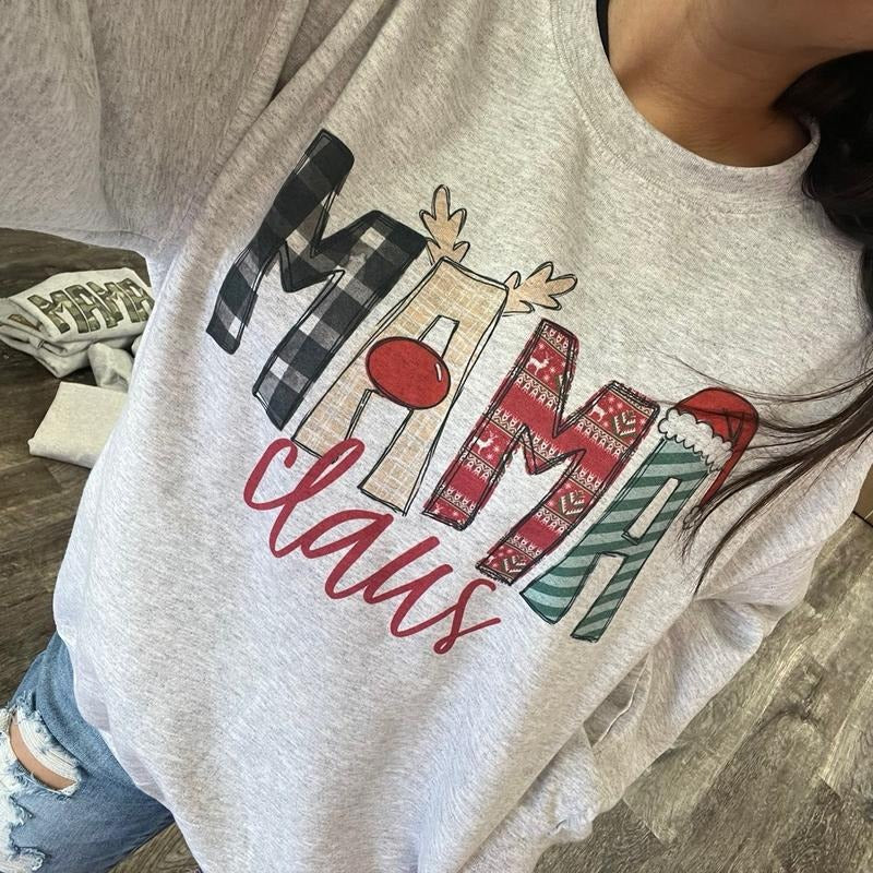 Mama Claus Sweatshirt - Personalized Holiday Sweatshirt - choose your name! T-Shirts, Hoodie | ZylaModa.com