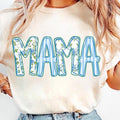 Mama Floral tshirt, Blue Floral, Stripes, Mama Flower sweatshirt, Preppy Mama tshirt, Retro Mama Flower hoodie, Mothers...