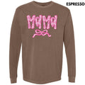 Mama Patterned Coquette Long Sleeve Comfort Colors T-Shirt Hoodie, Sweatshirt | ZylaModa.com