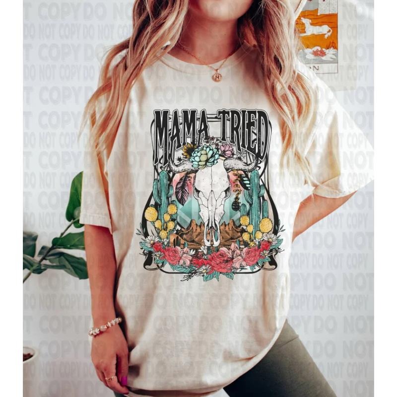 Mama Tried Shirt, Country Western Graphic Tee, Comfort Colors Country Music Shirt, Boho Western Style Tee Hoodie, Sweatshirt