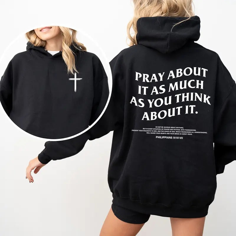 Manfinity Dauomo Hoodie, Cross Pattern Graphic Shirts, Christian Faith Streetwear, Trendy Religious Outfit, Unisex...