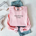 Manifesting a Nap Embroidered Sweatshirt & Comfort Colors T-Shirt, Funny Cozy Loungewear, Oversized Nap Lover Pullover,...