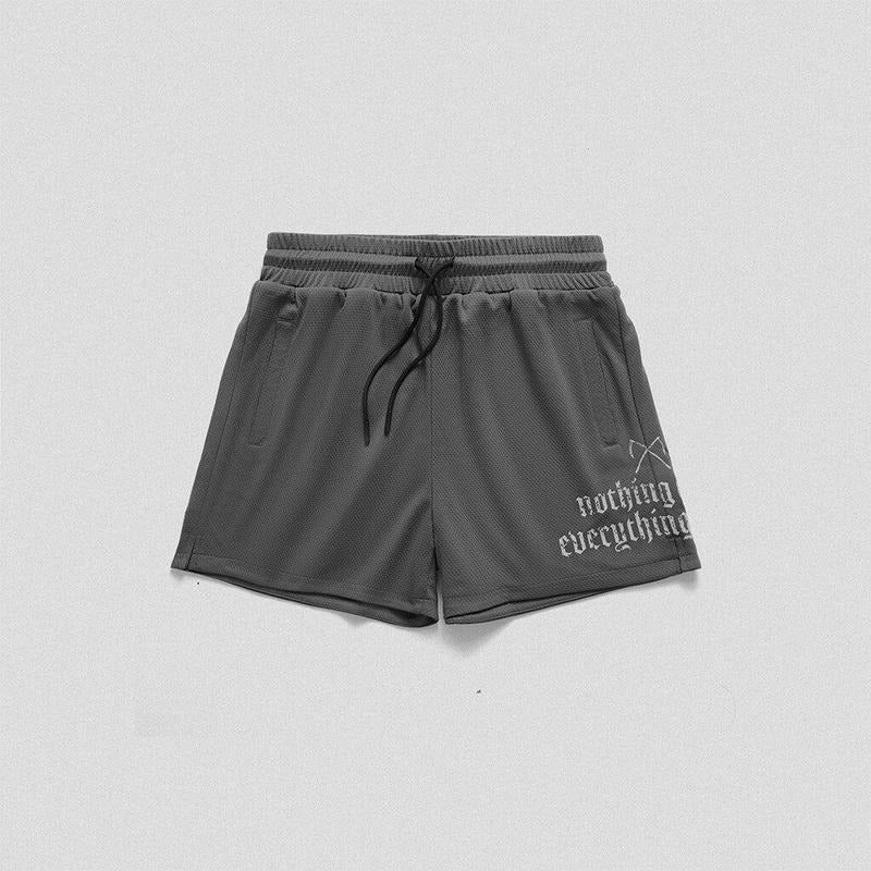 Mantra Shorts - Charcoal Elastic Menswear Mesh Pockets Fabric T-Shirts, Hoodie, Sweatshirt | ZylaModa.com