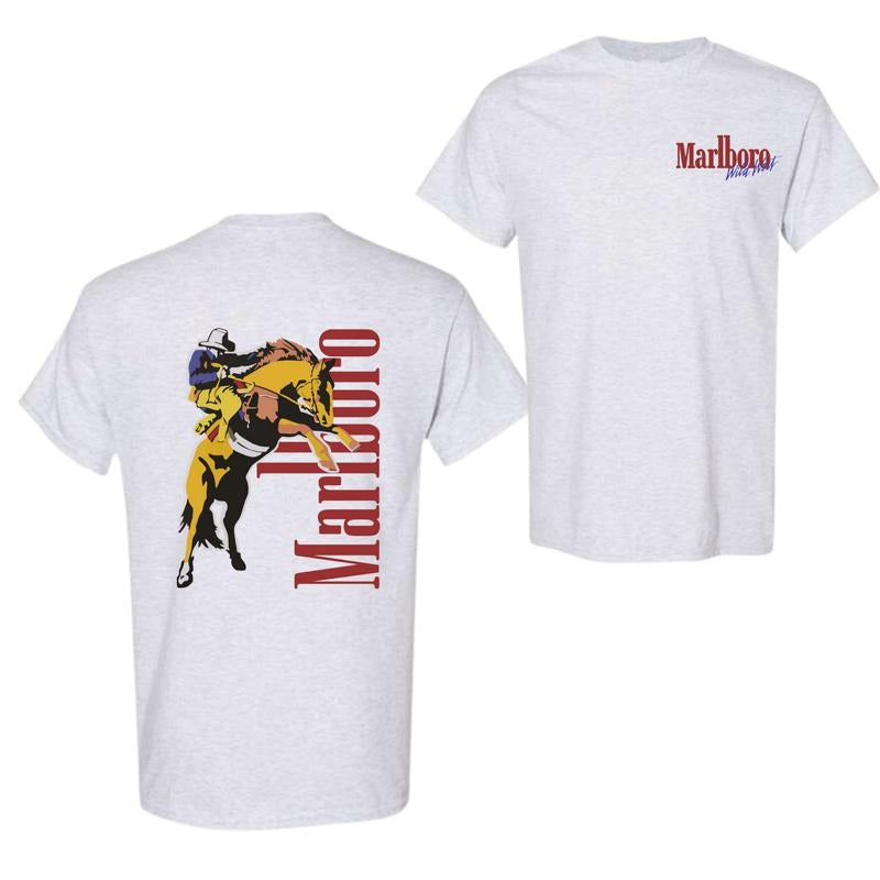 Marlboro 2 side printed T-shirt, Vintage Malboro shirt, trending shirt, summer tee, Full Color, Full Size style 02...