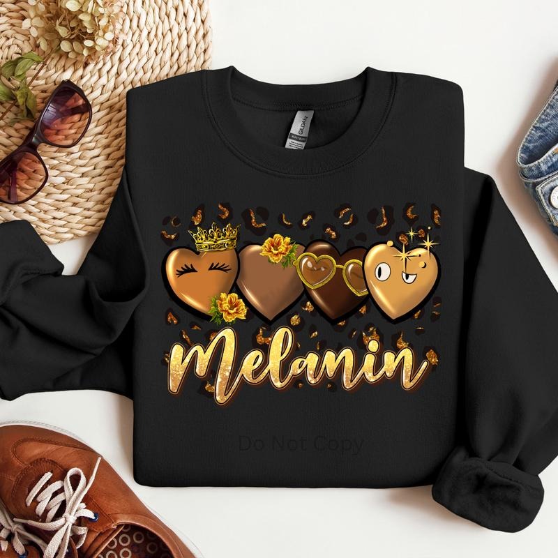 Melanin Love Hearts DTF Transfer T-Shirts, Hoodie, Sweatshirt | ZylaModa.com