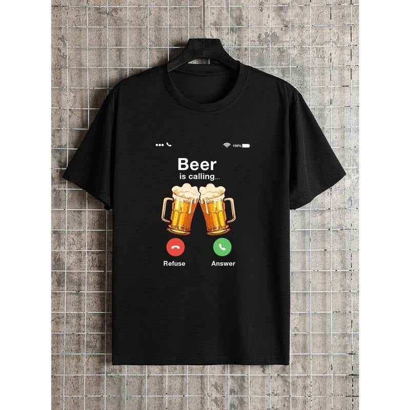 Men Beer Printed Casual Short-Sleeved T-Shirt For Spring And Summer Made in USA Hoodie, Sweatshirt | ZylaModa.com
