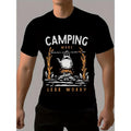 Men's 'CAMPING' Graphic Tee - Casual Short Sleeve Crew Neck T-Shirt, Perfect for Summer Outdoor Activities & Everyday...