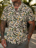 Men's Camo Print Short Sleeve Shirt, Regular Fit Casual Comfy Top for Summer, Men's Clothes for Daily Wear Hoodie, Sweatshirt