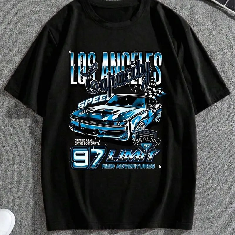 Men's Cartoon Car Graphic Print Round Neck Tee, Streetwear, Men Summer Top T-shirt Hoodie, Sweatshirt | ZylaModa.com