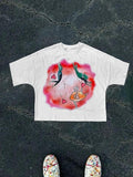 Men's Cartoon Graphic Print Round Neck Tee, Regular Fit Casual Fashion Short Sleeve T-shirt, Men's Summer Top for Daily...