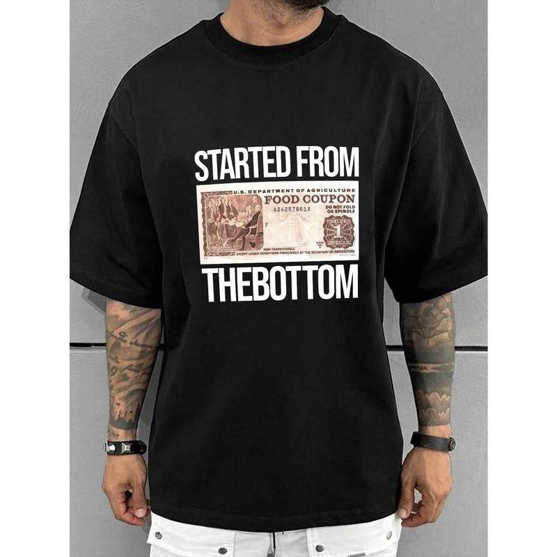 Men's Casual Short Sleeve T-Shirt With Dollar Bill Print Made in USA Hoodie, Sweatshirt | ZylaModa.com