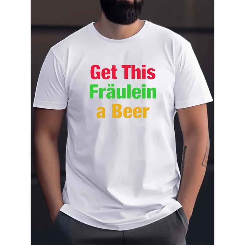 Men's Casual Short-Sleeve T-Shirt with Unique Letter Print