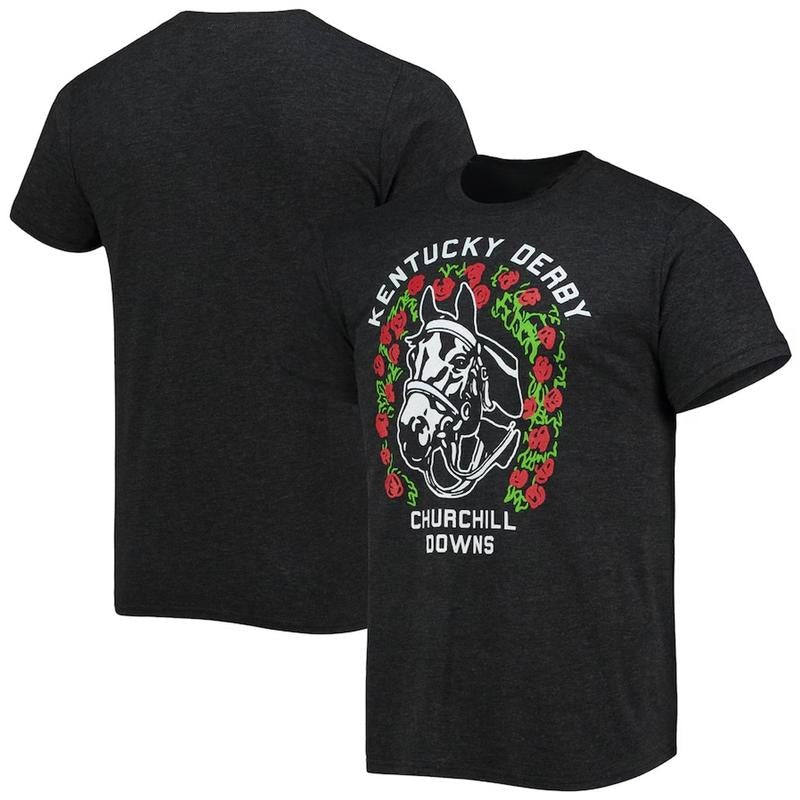 Men's Charcoal Kentucky Derby Shirt, Homage Churchill Downs Tee, Derby Day Racing Fan T-Shirt 2025 AQRBG Hoodie, Sweatshirt