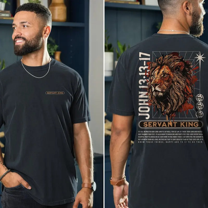 Men's Christian Shirts Servant King Bible Verse Shirt Christian Tshirt Religious Gift Christian Apparel T Shirt Gift For...