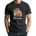 Men's Fashion Street Style T-Shirt: Funny Animal Pattern Capybara Print Short Sleeve Crew Neck Tee, Breathable & Comfy...