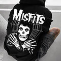 Men's Halloween Themed Skeleton & Spider Web Print Drop Shoulder Hoodie, Fashion Casual Regular Fit Drawstring Pocket...