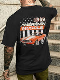 Men's Letter & Car Print Round Neck Tee, Regular Fit Casual Street Short Sleeve T-shirt for Daily Wear, Men's Top for All...