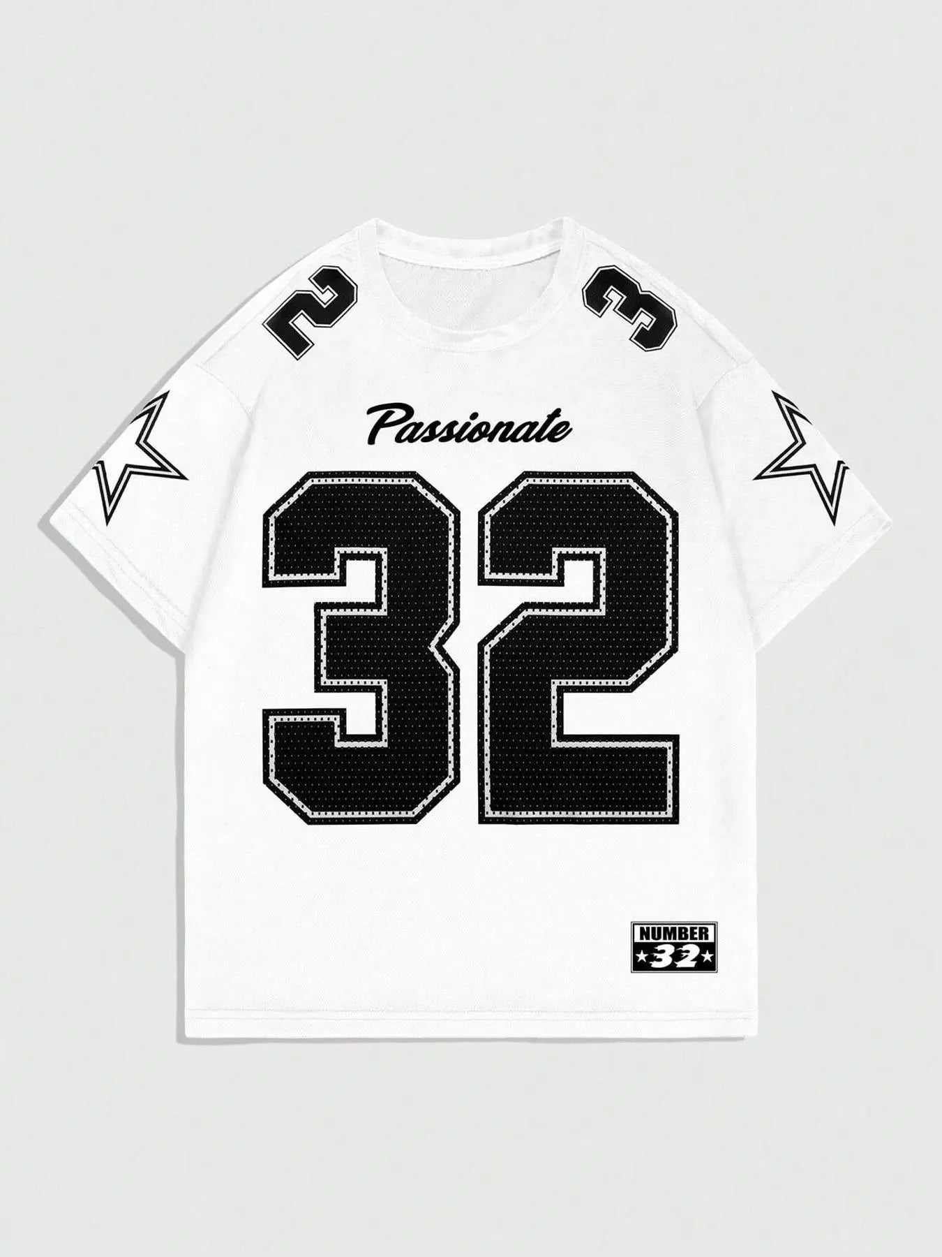 Men's Letter & Star & Number Print Drop Shoulder Tee, Regular Fit Casual Short Sleeve Round Neck T-Shirt for Summer,...