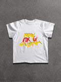 Men's Letter Print Round Neck Tee, Regular Fit Casual Short Sleeve Crew Neck T-shirt for Summer, Fashion Men's Top for...