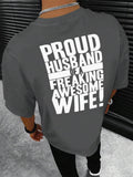 Men's Letter Print Round Neck Tee, Short Sleeve Crew Neck T-shirt for Daily Wear, Casual Comfy Top for All Seasons...