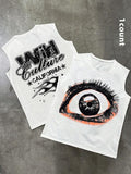 Men's Regular Fit Cartoon Eye Print Tank Top, Casual Sleeveless Graphic Top for Summer, Fashion Men's Top for Daily Wear,...