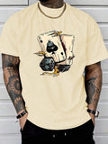 Men's Regular Fit Dice Print Round Neck Tee, Casual Short Sleeve Crew Neck T-shirt for Daily Wear, Men's Top for All...